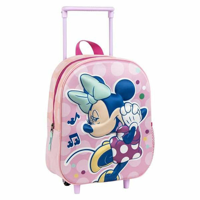 3D училищна чанта с колелца Minnie Mouse Розов 25,0 x 31,0 x 10,0 cm