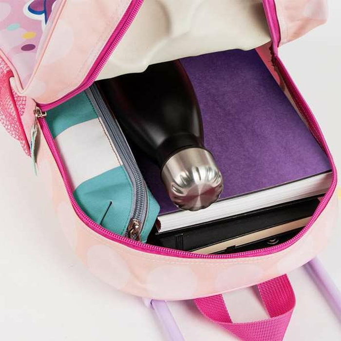 3D училищна чанта с колелца Minnie Mouse Розов 25,0 x 31,0 x 10,0 cm