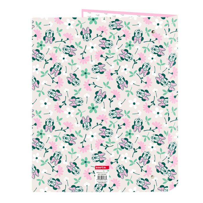 Папка с пръстени Minnie Mouse Minty Розов A4 26.5 x 33 x 4 cm