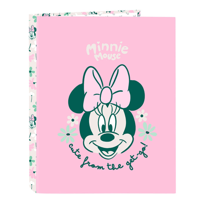 Папка с пръстени Minnie Mouse Minty Розов A4 26.5 x 33 x 4 cm