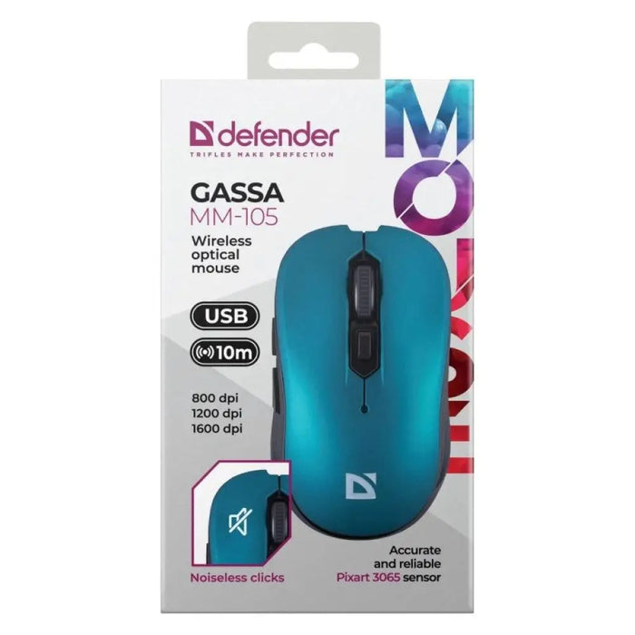 МИШКА DEFENDER GASSA MM-105 RF SILENT BLUE