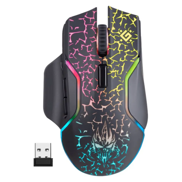 МИШКА DEFENDER GM-067 ONESHOT OPTIC RF RGB 3200dpi 7P