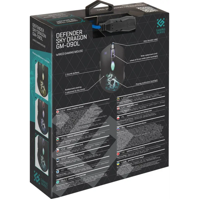 Мишка Defender GM-090L дясна USB Type-A оптична 3200 DPI