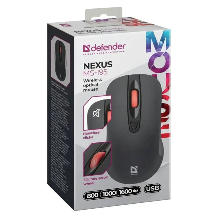 МИШКА DEFENDER NEXUS MS-195 RF SILENT BLACK
