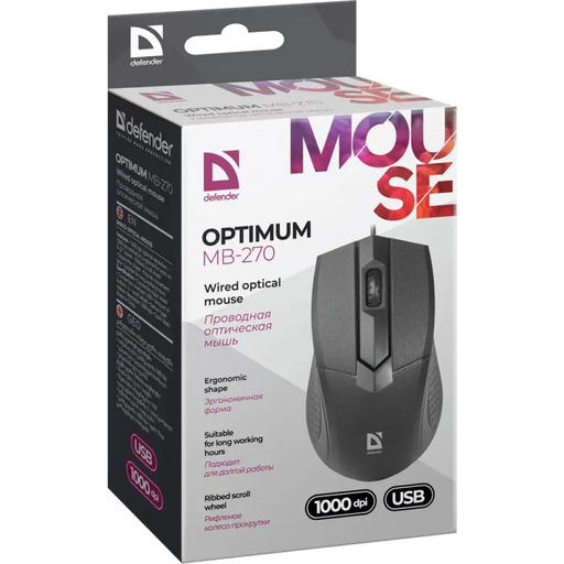 Мишка Defender Optimum MB-270 Офис дясна USB Type-A Оптична