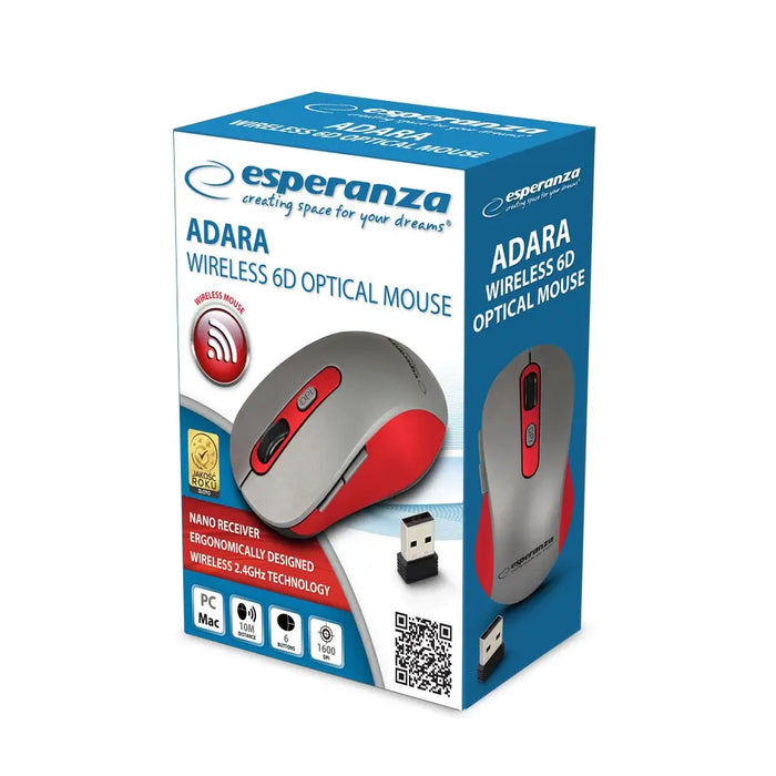 Мишка Esperanza EM131R RF безжична оптична 1600 DPI