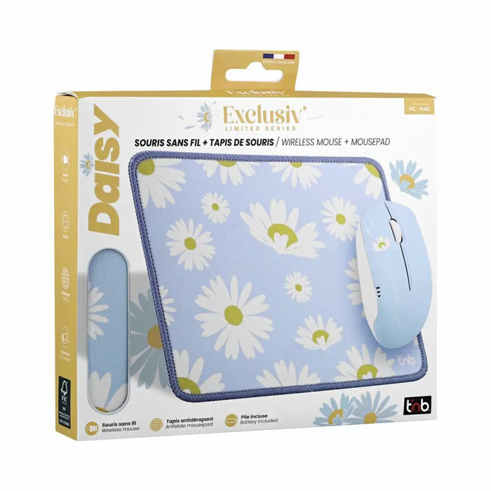 Мишка за Игра и Подложка T’NB DAISY Син