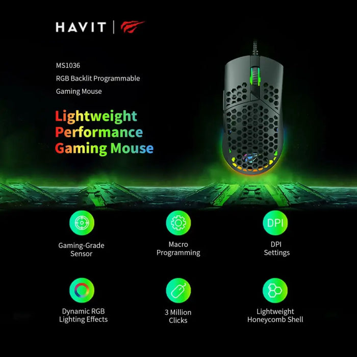Мишка за игра Havit MS1036 Черен
