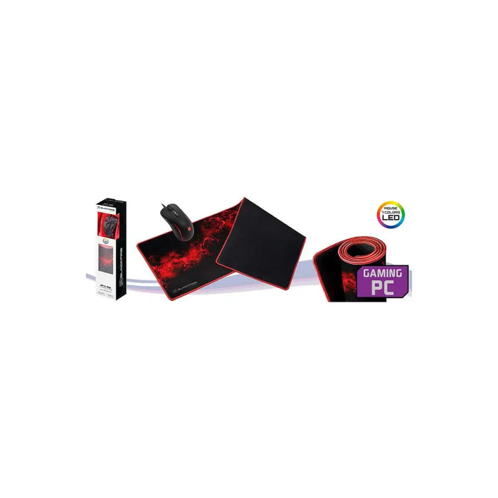 Мишка за Игра и Подложка Blackfire BFX150 LED Черен
