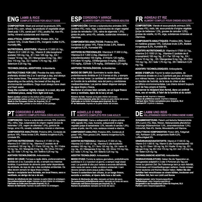 Мисля Arquivet Original Adult Lamb with rice Възрастен Агне