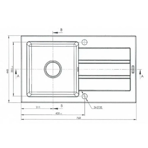 Мивка MAIDSINKS Promo 76x44 1B 1D черна