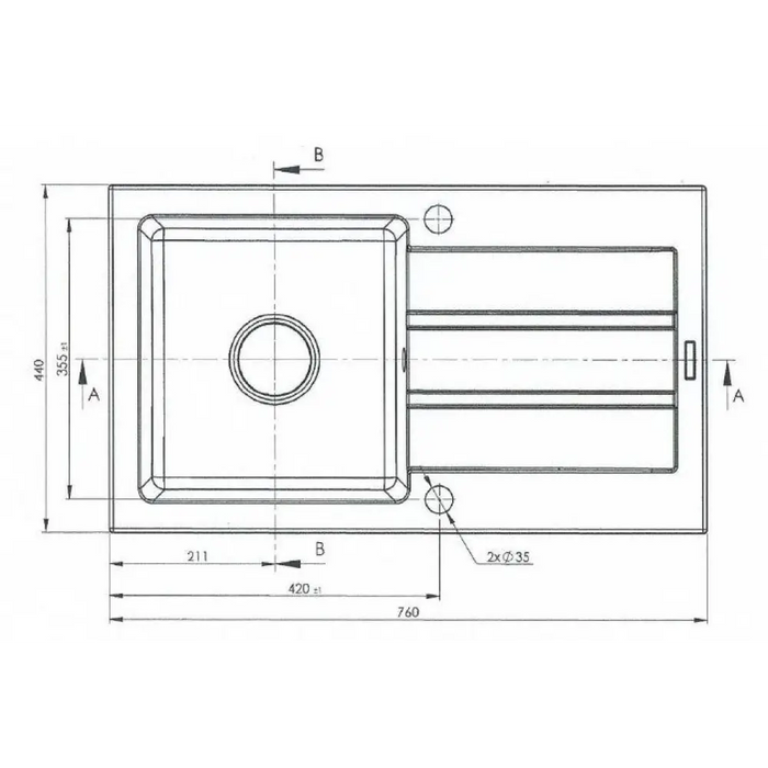Мивка MAIDSINKS Promo 76x44 1B 1D черна