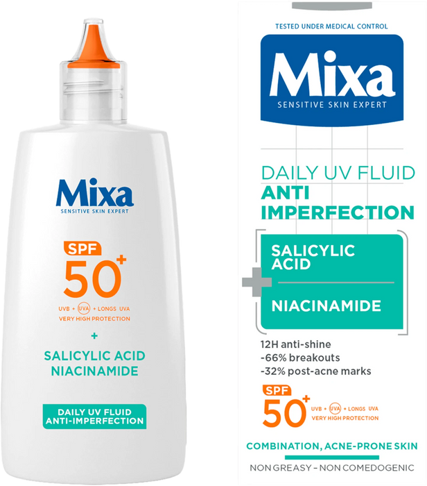 Слънцезащитен флуид със салицилова киселина, SPF 50+, 40 ml