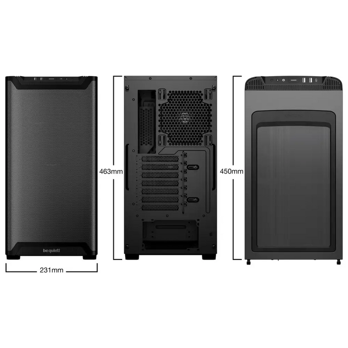 мълчи! PURE BASE 501 Airflow Window Black Midi Tower