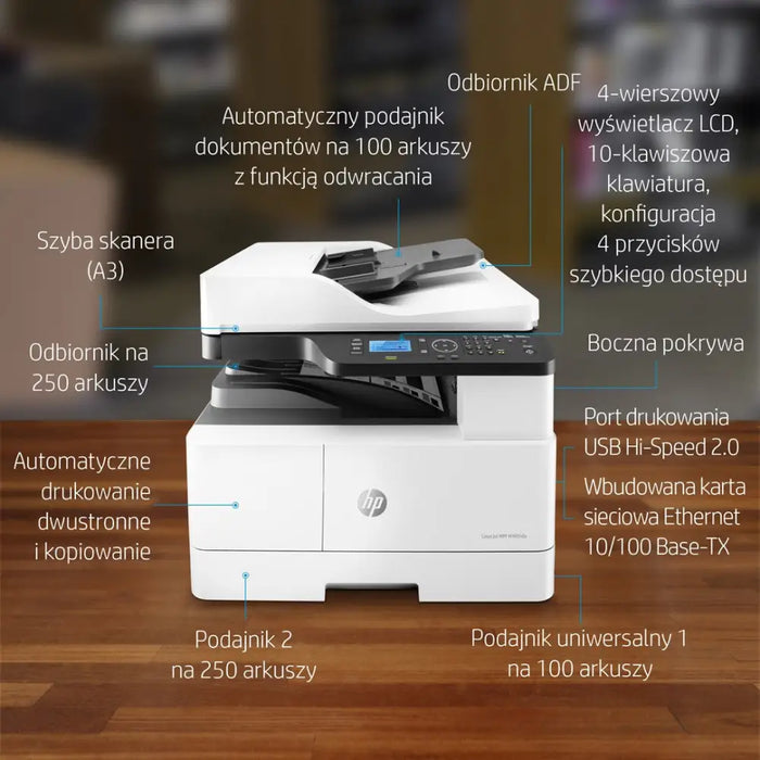 Многофункционален принтер HP LaserJet M443nda Laser A3 1200