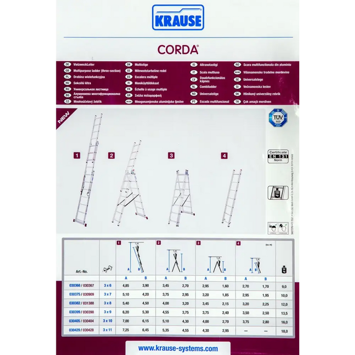 Многофункционална стълба Krause Corda 3X6 4,85м