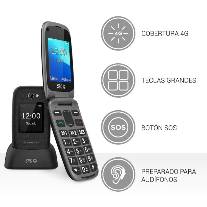 Мобилен телефон SPC 2330N HARMONY 4G 128 MB Черен 2,4’’
