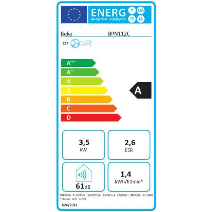 Мобилен климатик и обезвлажнител Beko BPN112C