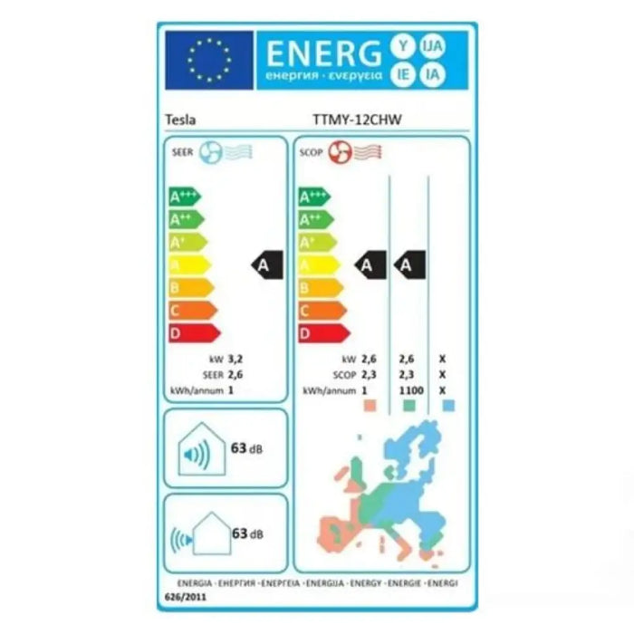 Мобилен климатик TESLA TTMYB12CHW 12000 BTU