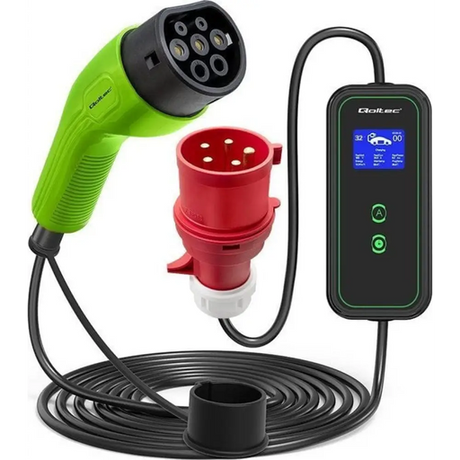Мобилно зарядно за електрически автомобили Qoltec 2-в-1 Тип