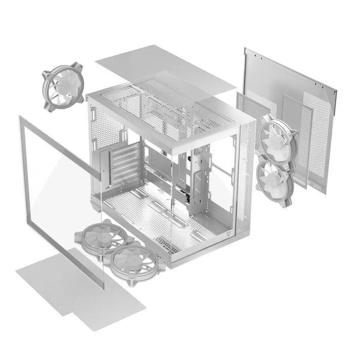 MODECOM КОРПУС VOLCANO PANORAMA ARGB 5F MIDI БЯЛ