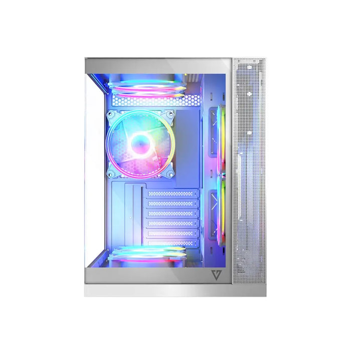 MODECOM КОРПУС VOLCANO PANORAMA ARGB 5F MIDI БЯЛ