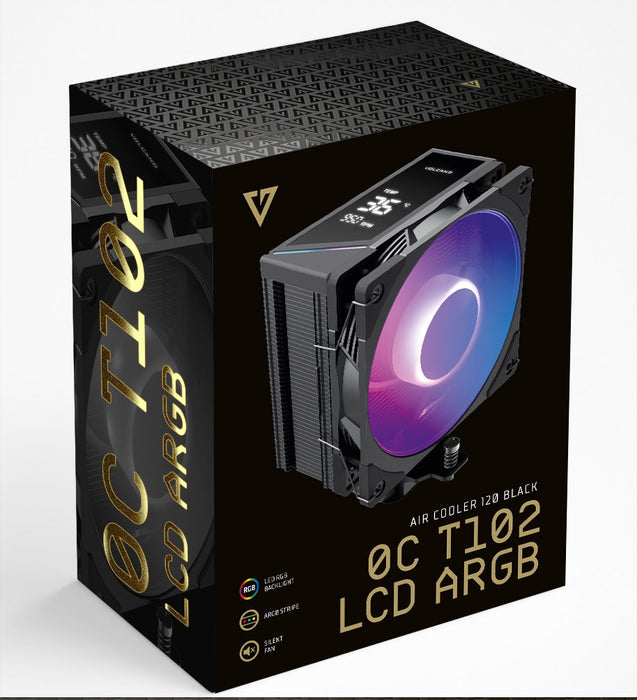 MODECOM Volcano 0C T102 LCD ARGB процесорен охладител 12 см черен