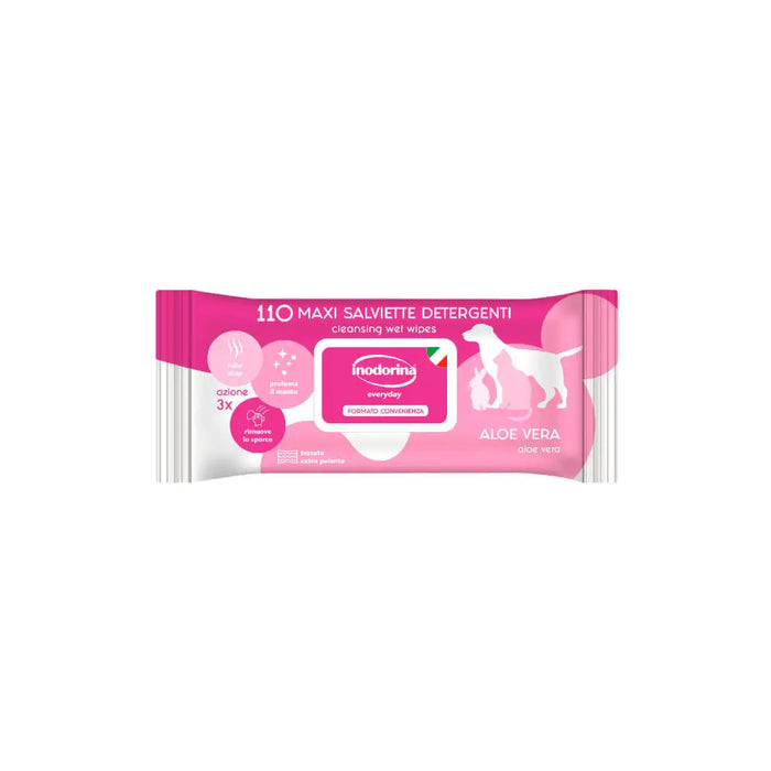 Мокри Кърпички за Домашни Любимци Inodorina Aloe Vera 110