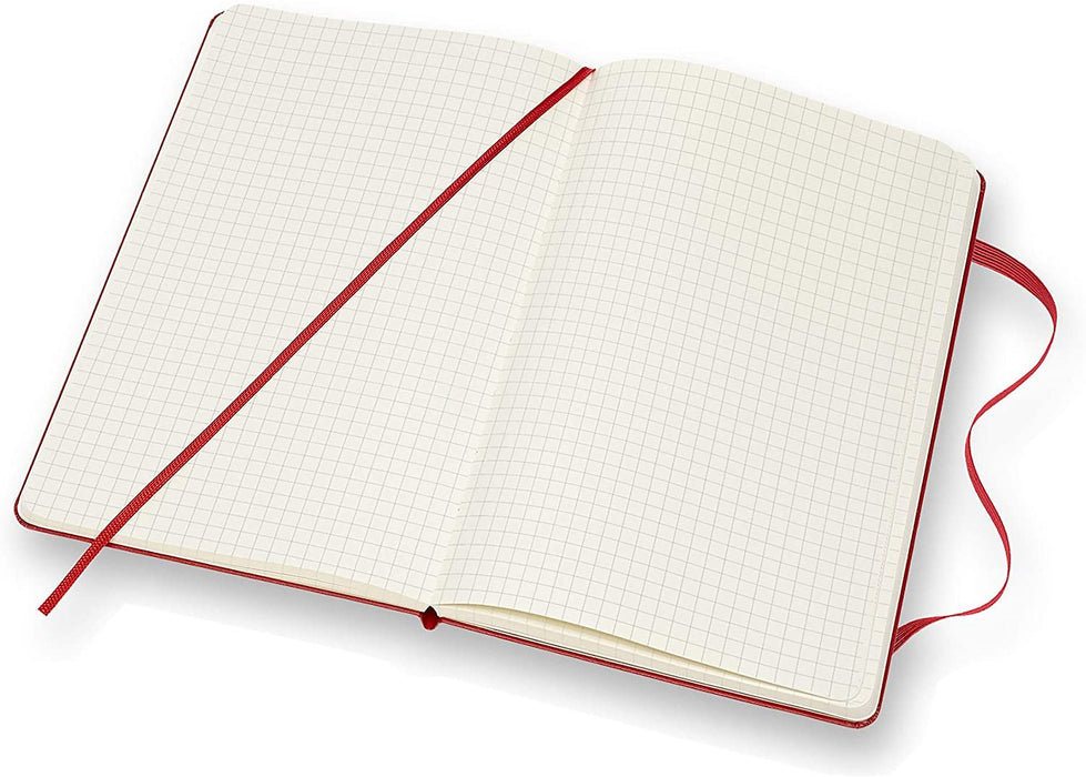 Тефтер с твърди корици Moleskine Classic Squared - Червен, листове на квадратчета