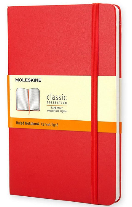 Тефтер с твърди корици Moleskine Classic – Червен, линирани листа