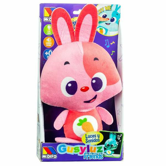 Мека играчка със звук Moltó Gusy luz Baby Bunny Розов 7,5 cm