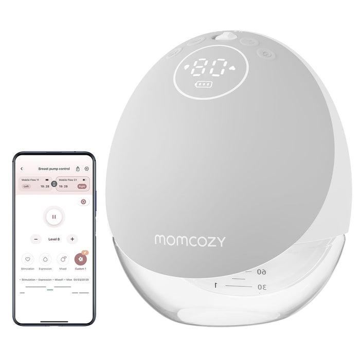 Помпа за кърма Momcozy M9 с управление от приложението – Единичен комплект, сива