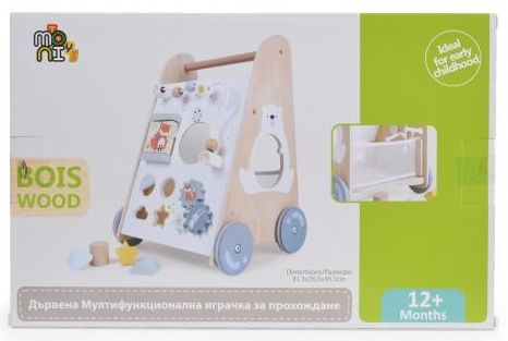 Дървена играчка за прохождане Moni Toys