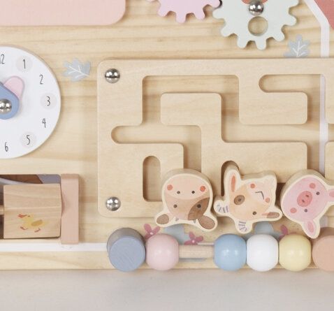 Дървена занимателна дъска Moni Toys - Farm House, по Монтесори