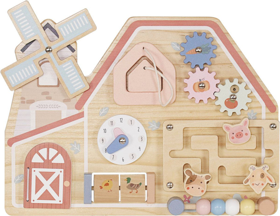 Дървена занимателна дъска Moni Toys - Farm House, по Монтесори