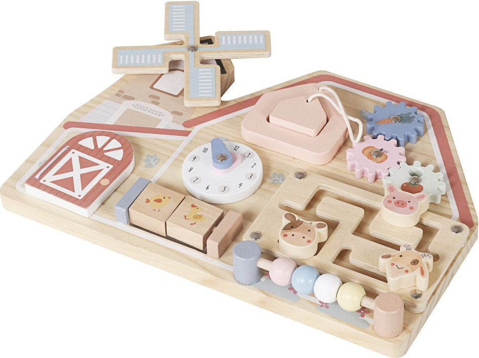 Дървена занимателна дъска Moni Toys - Farm House, по Монтесори
