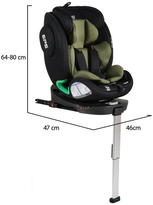 Стол за кола Moni - Legend, 360°, IsoFix, I-Size, 40-150 cm, Green