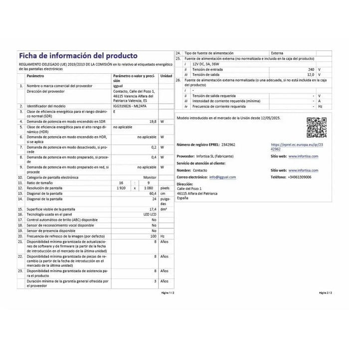 Монитор iggual AA 24’’ Full HD