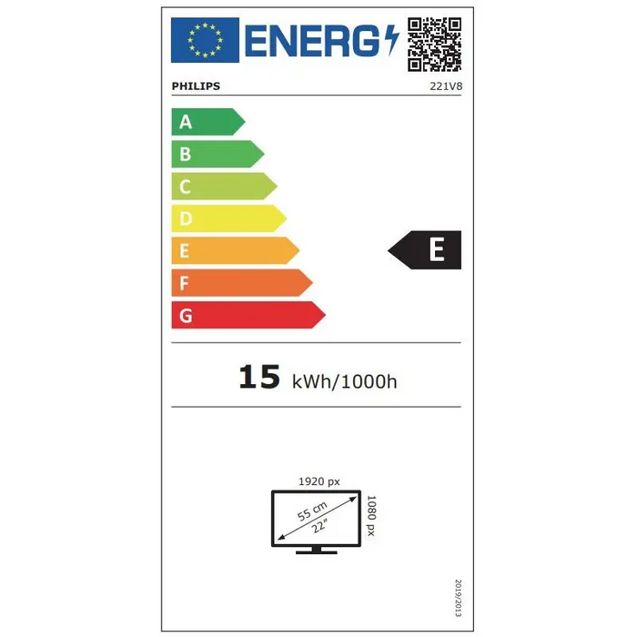 Монитор Philips 221V8 21.5’ VA WLED 1920x1080@75Hz