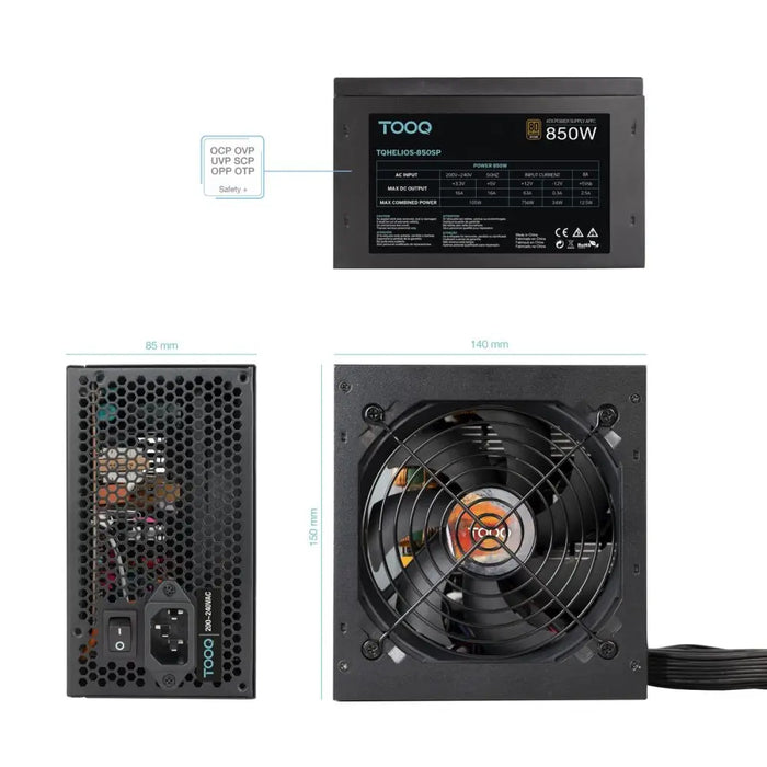 Монитор TooQ TQHELIOS-850SP ATX 850 W 80 Plus Bronze