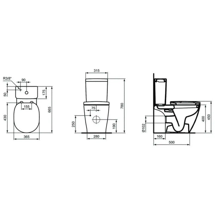МОНОБЛОК IDEALSTANDARD CONNECT CUBE