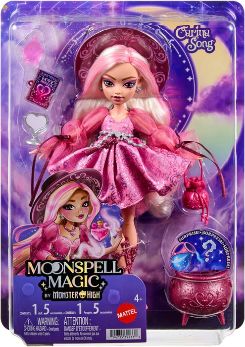 Кукла Monster High Moonspell Magic - Carina Song, с розов тоалет и магически аксесоари