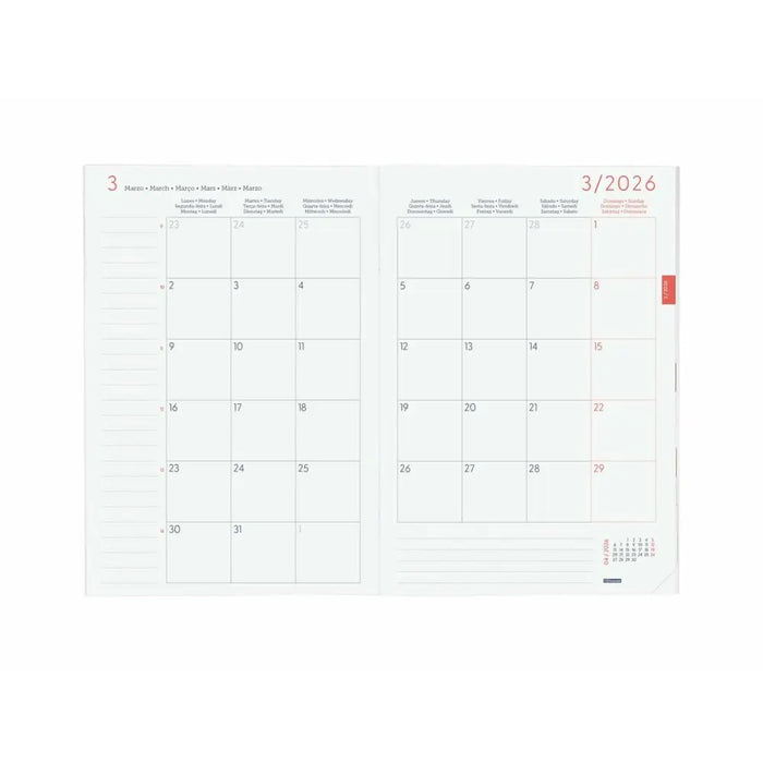 Monthly planner Finocam Сив хартия 16,5 x 24 cm