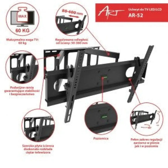 Монтирайте към 14-42’’ LCD/LED телевизор 35KG ART AR-44