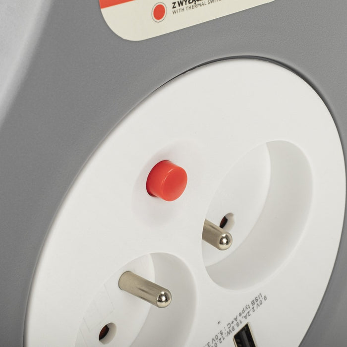 Montis Przedłużacz domowy zwijany z USB 10m MT188 2 AC изход(а)