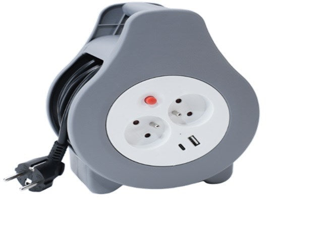 Montis Przedłużacz domowy zwijany z USB 10m MT188 2 AC изход(а)