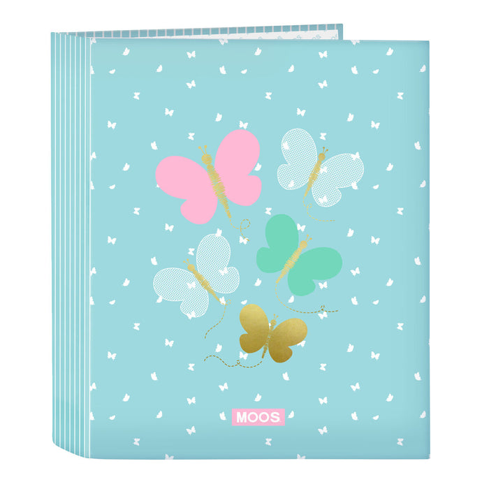 Папка с пръстени Moos Butterflies Син A4 27 x 33 x 6 cm