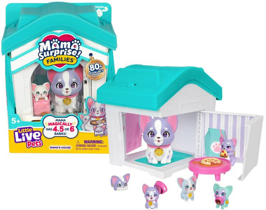 Игрален комплект Moose Little Live Pets - Къщата на мама кученце с бебета, асортимент