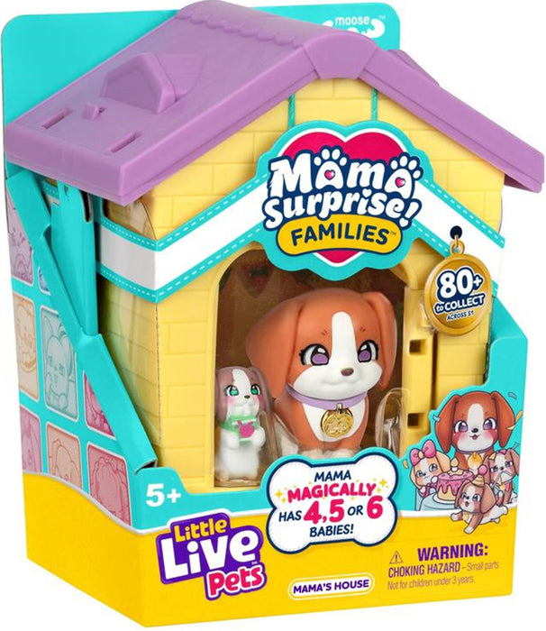 Игрален комплект Moose Little Live Pets - Къщата на мама кученце с бебета, асортимент