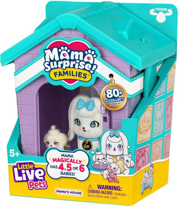 Игрален комплект Moose Little Live Pets - Къщата на мама кученце с бебета, асортимент